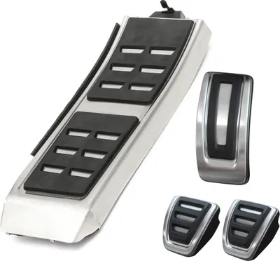 Produktbild von Sport Pedale + Fußstütze (Hand- Schaltung) in Schwarz / Silber für Audi A4 B8 8K A5 8T 8F A6 4G C7 A7 A8 4H Q5 8R