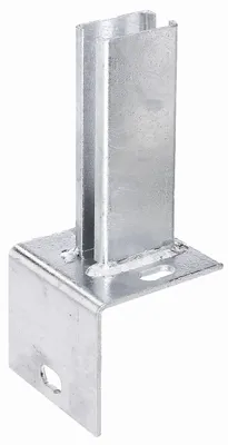 Image de Alberts 685690 Support de poteau pour poteaux de clôture sur bordures en L, à visser, galvanisé à chaud, plaque 94 x 100 mm, pour poteaux 60 x 40 mm