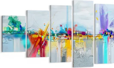 Produktbild von Bild auf Leinwand - Leinwandbild - Abstraktion modern - 100x60cm - Wand Bild - Wanddeko - Leinwanddruck - Bilder - Kunstdruck - Wanddekoration - Leinwand bilder - Wandkunst - EG100x60-4028