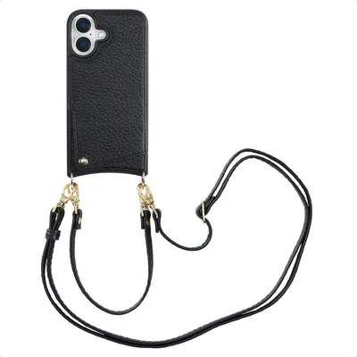 Produktbild von Selencia Nova HandyHülle mit Kordel und Kartenhalter iPhone 16 - Schwarz