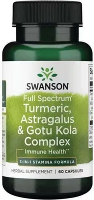 Zdjęcie produktu dla Kurkuma Astragalus Gotu Kola Complex 60 kapsułek Swanson Health Products