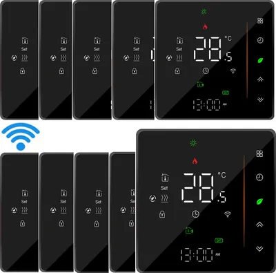 Produktbild von 10X WiFi Digital LCD Raumthermostat Thermostatr für 5A Wassererwärmung Fußbodenheizung Wöchentlich programmierbarer Wandthermostat Unterstützung Mobile APP/Sprachsteuerung Kompatibel mit Alexa/Google