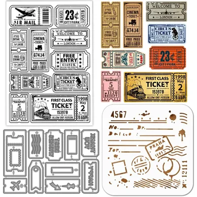 Produktbild von Solidchoice – Vintage-Stempelset mit Silikonstempeln und Stanzformen für Scrapbooking