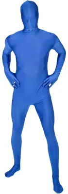Produktbild von Blauer Morphsuit für Erwachsene, Ganzkörperanzug Herren Damen, Faschingskostüm