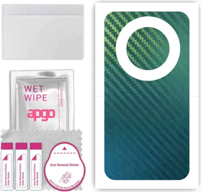Produktbild von apgo Rückseite Schutzfolie, Skin, kompatibel mit ZTE Changxing 60, Hinten Displayschutzfolie aus Vinylfolie, kratzfest, einfache Montage - Kohlenstoff-Chamäleon CAKA1