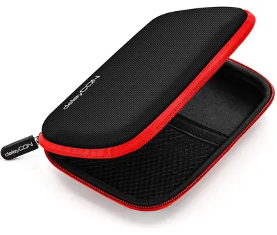 Produktbild von deleyCON Festplattentasche HDD Case 2,5 Zoll SSD - Schwarz/Rot