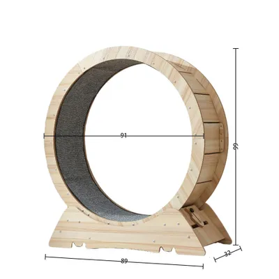 Produktbild von Katzenlaufrad Holz 100cm Ø - Leises Katzenrad mit Sicherheitsverriegelung