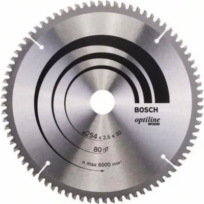 Immagine prodotto di Lama circolare BOSCH PROFESSIONAL, 254 x 30 x 2,5 mm, 80 denti, metallo duro, per legno
