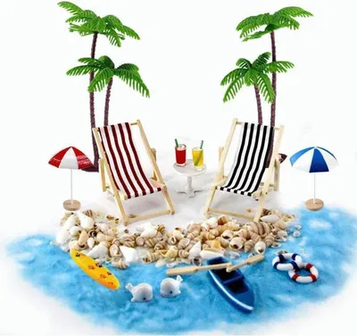 Produktbild von Gallop Chic Strand Miniatur Ornament Set DIY Deko Accessoires 16 Stück