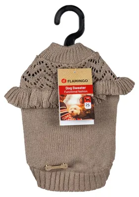 Produktbild von Flamingo Hundepullover Sady beige, Rückenlänge: 25 cm