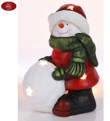 Produktbild von Schneemann 34,5cm Teelichthalter Weihnachtsdeko Winterdeko Gartendeko Dekofigur