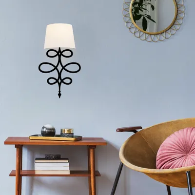 Produktbild von Opviq, Moderne Wandleuchte mit Metallkörper, Weiß und Schwarz, 15 x 28 cm, Höhe: 62 cm, E27 Max 40 W, IP20, inkl. Montageanleitung | Elegantes Design für Hotel & Zuhause.