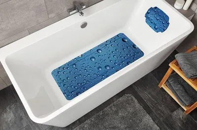 Produktbild von Famanu Badmatte Bubble - 36 x 92 cm, marineblau