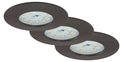 Produktbild von 3 x Briloner LED Einbauleuchte rund Eisengrau IP44 3 x 6,5W Modul 570lm warmweiß 3000K 3-Stufen-Dimmbar