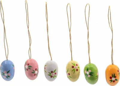 Produktbild von Ostereier-Set mit Punkteblumen (2,2cm) von Kunstgewerbe Uhlig