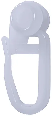 Produktbild von 100 Gardinenrollen 8 mm, Gardinenhaken, Universal-Gardinenringe, Gardinengleiter, 8 mm Rolle mit Faltenhaken in Weiß, für Gardinenschienen (100 Stück)
