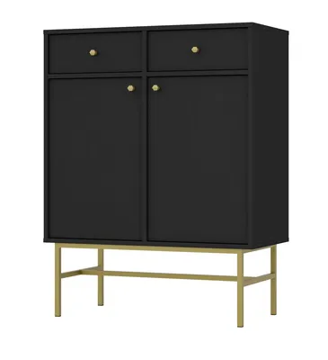 Produktbild von Kleine Kommode IROS 3 – Graphitschwarz/Gold