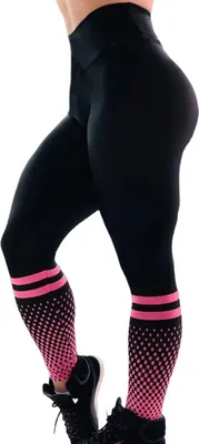 Zdjęcie produktu dla Legginsy damskie LI-24763 - Czarny/Różowy/XL KP24763