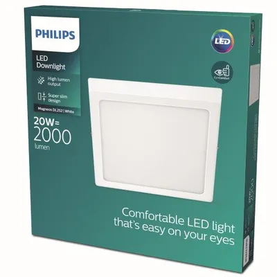 Image de Philips 8719514328792 Magneos Slim DL252 plafonnier LED 20W/2000lm 2700K blanc