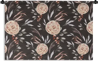 Produktbild von MuchoWow® Wandteppich Wandbehang Rosen - Natur - Braun 120x80 cm Tapisserie Dekoration Wandtuch - Wanddekorationen - Wandtücher