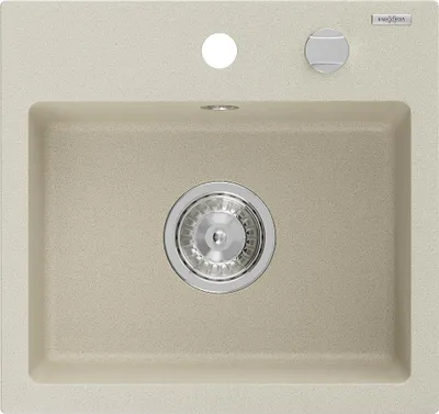 Immagine prodotto di Mexen Milo lavello in granito 1-vasca 435 x 410 mm, beige, sifone cromato - 6505441000-69