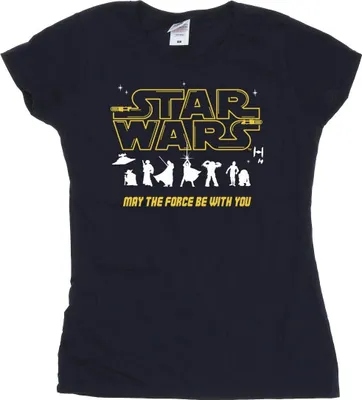 Image de Star Wars - T-shirt "Force" pour femme BI42467 (S) (Bleu marine)
