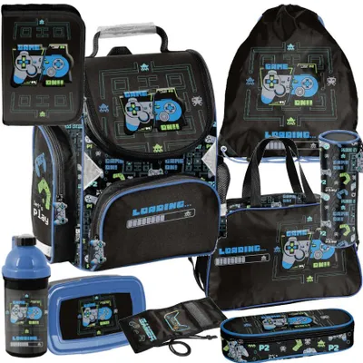 Produktbild von Meeega Schulset XXL – GAME PADS 9 -teiliges Schulranzen-Set Für Jungen & Mädchen
