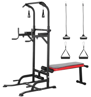 Obrázok produktu pre Multifunkčný posilovací stroj – Fitness stanovište – Horizontálna kladka – Silový tréning – Nastaviteľné – Nosnosť 200 kg