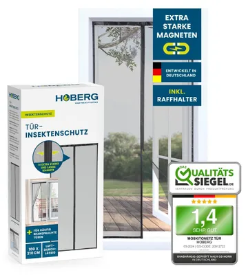 Zdjęcie produktu dla Moskitiera drzwiowa Hoberg - 100 x 210 cm - Czarna