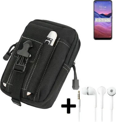 Produktbild von K-S-Trade Gürteltache + Kopfhörer kompatibel mit ZTE a1 Gürtel Tasche Holster Schutz Hülle Handy Hülle  schwarz inkl. Extrafächer