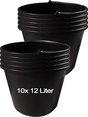 Produktbild von Prosperplast Eimer BUCKET 12 Liter - schwarz 10er Set