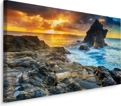 Zdjęcie produktu dla Obraz Zachód Słońca nad Wodą Krajobraz natura Dekoracja do salonu z modnym efektem 3D 40x30cm