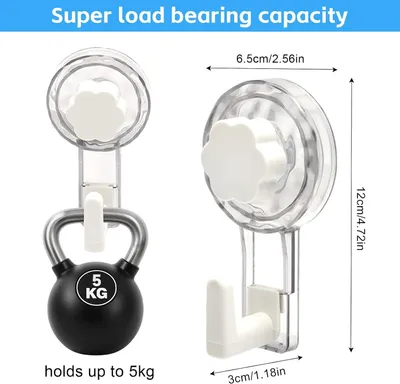 Produktbild von Handtuchhalter & -haken 2 Stück Saugnäpfe, 65 mm, Saugnapfhaken mit starkem Halt für Handtuchhaken, ohne Bohren, Saugnapf, extra stark, wiederverwendb