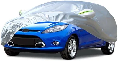 Immagine prodotto di Copertura impermeabile per auto Unyqoos® color argento, in PEVA – resistente ai graffi, traspirante, con riflettori e cerniera (lato guidatore), adatta ai modelli dal 1989 al 2024
