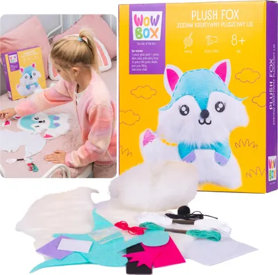 Obrázek produktu pro WOW Box – Kreativní sada PLYŠOVÁ LIŠKA k vyšívání DIY, maskotka k šití 8+