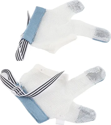 Image de 1 Paire de protège-doigts pour bambin Massage des gencives Bonne respirabilité Ajustement de la taille Confortable Bébé Stop à la succion du pouce Protège-doigts(M )