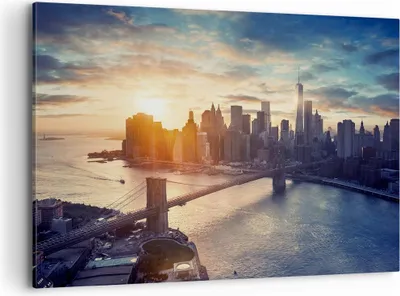 Produktbild von Bild auf Leinwand - Leinwandbild - New York Stadt - 120x80cm - Wand Bild - Wanddeko - Wandbilder - Leinwanddruck - Bilder - Kunstdruck - Wanddekoration - Leinwand bilder - Wandkunst - AA120x80-3733