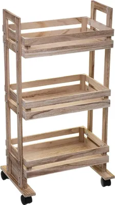 Produktbild von 5 five simply smart - Servierwagen mit rollen 3 etagen aus holz cagette
