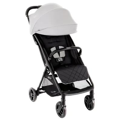 Produktbild von Graco Myavo™ Reisebuggy, ab Geburt bis ca. 4 Jahre (bis 22 kg), leicht, schnell zusammenklappbar, zusammengeklappt freistehend, großer Staukorb, inkl. Regenverdeck, grau, Steeple Gray