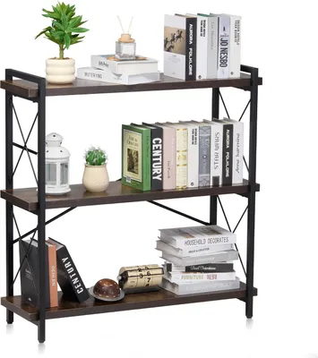 Immagine prodotto di SucceBuy libreria in metallo, libreria a 3 livelli in stile industriale, scaffale rustico vintage autoportante con ripiani aperti, per soggiorno, camera da letto e ufficio, struttura in acciaio, nero