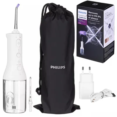 Produktbild von Philips kabelloser Power Flosser 3000 HX3826/31 Wasser-Flosser - weiß, 0,25 l, Weiß, Akku, Built-in, 1 min, 2 Jahr(e)