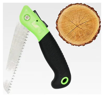Produktbild von Klappsäge für frisches Holz, Garten-Klappsäge mit Sicherheitsverschluss, Astsäge klappbar, Handsäge für Camping (Schwarz/Grün)