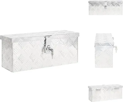 Obrázek produktu pro vidaXL Úložný box stříbrný 50x15x20,5 cm hliník - Boxy na nářadí