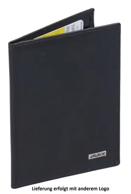 Produktbild von Flache Ausweishülle Kartenetui Leder mit Sichtfach und RFID-Schutz