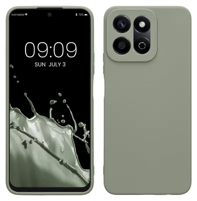 Produktbild von kwmobile Handyhülle für HONOR 200 Smart 5G / X7C 4G Hülle - weiches Handy Silikon Case - Schutzhülle Cover - Graugrün
