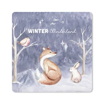 Produktbild von MuchoWow® Mauspad Mousepad Winter - Schnee - Fuchs 20x20 cm - Mousepads - Maus Mat - Pad - Mausunterlage - Desk Mat - Bureauartikeln