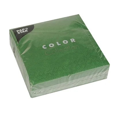 Produktbild von PAPSTAR Servietten 320 x 320 mm 3-lagig dunkelgrün 50 Stück
