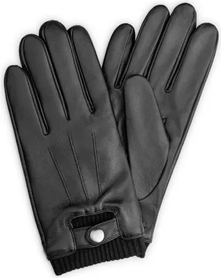 Produktbild von Navaris Touchscreen Leder Handschuhe für Herren - Handschuhe aus Nappa Lammleder mit Futter aus Wolle - Herren Lederhandschuhe