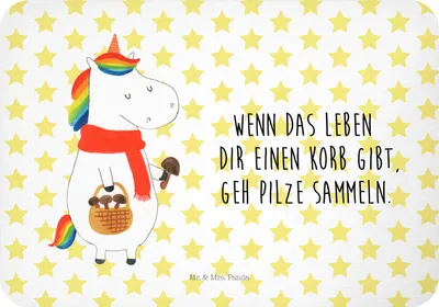Produktbild von Mr. & Mrs. Panda magnet Einhorn Pilz - Weiß - Geschenk, Motivation, Einhörner, Kühlschrankmagnet, whiteboardmagnet, Notizhalter, Pilze, Unicorn, haftmagnet, zettelhalter