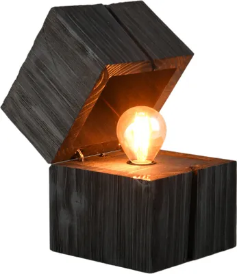 Immagine prodotto di Lampada da tavolo Treasure nera 1xE14x10W in legno, dimensioni: 16x12x12 cm, IP20, Trio